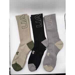 Under Armour Men's Cushioned Crew Performance Socks 3 Pairs - Large